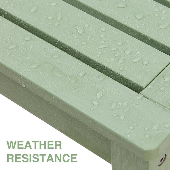 Psilvam Outdoor Bench, Two Person Poly Lumber Porch Bench, Weatherproof Garden - Image 6