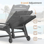 LUE BONA Outdoor Chaise Lounge, HDPS Chaise Lounger, 5 Positions Adjustable - Image 6