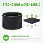 Delxo 10 Pack 15 Gallon Heavy Duty Aeration Fabric Pots Thickened Nonwoven - Image 4