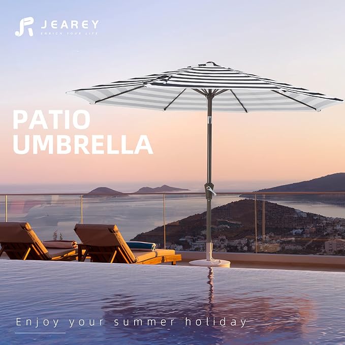 JEAREY 9FT Outdoor Patio Umbrella Outdoor Table Umbrella - Image 7