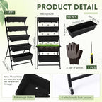 2 Pack 5-Tier Vertical Garden Planter 4.5 ft Tall Raised Garden Bed - Image 2