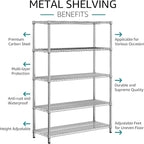 IZEUK 4250 LBS Garage Shelving Wide Storage Shelves 5 Tier Metal Shelves Heavy - Image 5