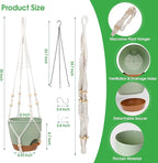 Hanging Planters for Indoor Outdoor Plants, 2 Pack Self Watering Hanging Pot - Image 2