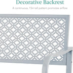Best Choice Products Outdoor Bench 2-Person Metal Steel Benches Furniture - Image 5