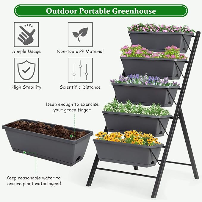 Giantex Set of 2 Vertical Raised Garden Bed, Elevated Planter Raised Beds - Image 5
