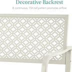 Best Choice Products Outdoor Bench 2-Person Metal Steel Benches Furniture - Image 5
