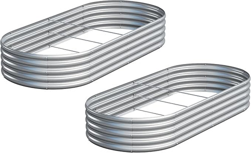 2PCS 6x3x1ft Galvanized Metal Raised Garden Bed Kit, Outdoor Planter Box by Easllre