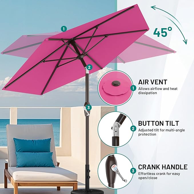 AreShark 7.5FT Patio Umbrella Table Market Umbrella - Image 6