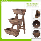 3-Tiers Wooden Raised Garden Bed Tiered Planter Box Flower Pots Vertical Garden - Image 5