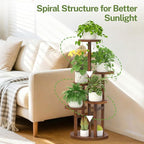 iDavosic.ly 5 Tier Plant Stand Indoor, Tiered Corner Wood Multiple Flower - Image 7