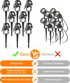 Outdoor Landscape Lighting, 8 Pack Outdoor Spotlights, LED Landscape Lights - Image 7