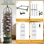 Square Tomato Cages for Garden, 6.2 FT Cucumber Trellis for Flowers, Rustproof - Image 7