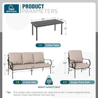 MFSTUDIO 5 Seats Large Metal Patio Conversation Sets, 4 Pieces Outdoor - Image 7