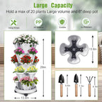 Vertical Strawberry Planter 5 Tier Stackable Tower Herb Planters-Stacking - Image 3