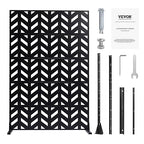 VEVOR Metal Privacy Screen, Outdoor Privacy Screens 5-Panel, Freestanding - Image 9