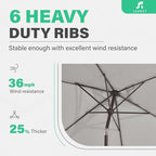 JEAREY 6.5x10 ft Rectangular Patio Umbrellas Rectangle Outdoor Umbrella - Image 9