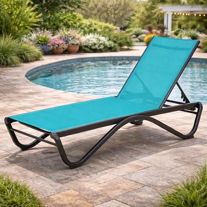 Kozyard Outdoor Chaise Lounge Chair, Full Aluminum Frame, Adjustable Reclining by Kozyard