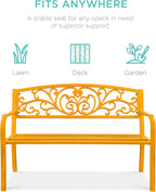 Best Choice Products Outdoor Bench Steel Garden Patio Porch Furniture - Image 3