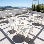 VINGLI PE Rattan Outdoor Dining Chairs Set of 2, Plastic Stackable Patio Chairs - Image 8