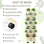 Umigy 2 Set of 7 Tier Vertical Planter Stackable Tower Planters Strawberry Herb - Image 4