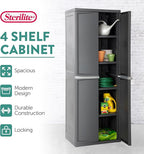 Sterilite 2-Pack 4 Shelf Cabinet, Lockable Utility Storage w/Adjustable Shelves - Image 3