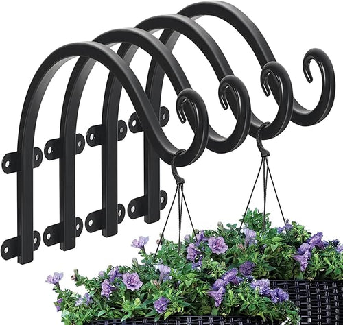 4 Pack 12Inch Plant Hanger, Sturdy Hanging Plant Bracket Hooks Outdoor by Acteomsly
