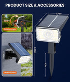 2-Pack Solar Lights Outdoor Waterproof IP67, 3 Color Modes - Image 5