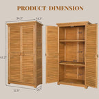 Outvita Outdoor Storage Cabinet, 63in Wooden Garden Tools Shed - Image 6