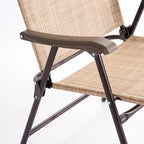 Giantex Set of 2 Patio Folding Chairs, Outdoor Patio Dining Chairs w/Armrest - Image 8