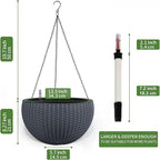 Dexceder 13.5 Inch Large Self Watering Hanging Planters Indoor Outdoor - Image 3