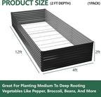 Vengarus 12x4x2FT Galvanized Raised Garden Bed Kit, Large Rectangle Elevated - Image 2