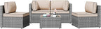 Shintenchi 5 Pieces Outdoor Patio Furniture Sets, Patio Sectional Sofa Couch - Image 7