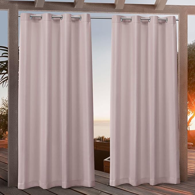 NICOLE MILLER NEW YORK Canvas Indoor/Outdoor Grommet Top Curtain Panel Pair by NicoleMiller
