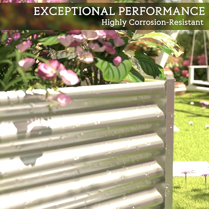 FRIZIONE 4pcs 6x3ft Galvanized Raised Garden Bed Outdoor, Above Ground Garden - Image 6