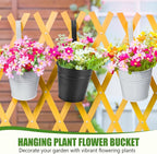 OBTANIM 12 Pack Metal Hanging Flower Pots Railing Planter Outdoor Fence Hanging - Image 4