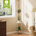 Plant Stand with Hooks Indoor Outdoor Corner Tall Plant Stand Heavy-Duty Metal - Image 4