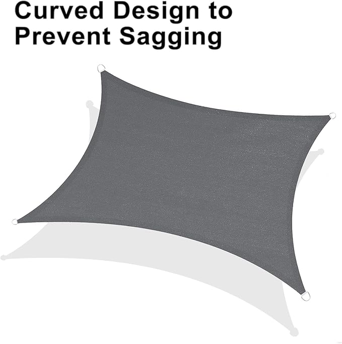 LOVE STORY Custom Size 7'x16' Dark Grey Sun Shade Sail Rectangle UV Block - Image 6