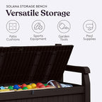 Keter Solana 70 Gallon Storage Bench Deck Box - Image 9