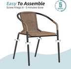 Amopatio Outdoor Dining Chairs Set of 4, Stackable Patio Chairs, Rattan Wicker - Image 7