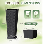 Set of 2 24 Inch Tall Plastic Planters - Image 7