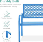Best Choice Products Outdoor Bench 2-Person Metal Steel Benches Furniture - Image 3