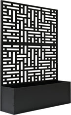 Oakland Living 6 ft. X 4 ft. Black Freestanding Metal Privacy Screen Room by Oakland+Living