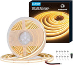 COB LED Strip Lights Waterproof IP67 DC24v Warm White 3000K 16.4ft/5m High CRI by LLTOP