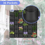 36 Pockets Hanging Planter Bags, Hanging Vertical Wall Mounted Plant Planting - Image 3