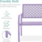Best Choice Products Outdoor Bench 2-Person Metal Steel Benches Furniture - Image 3