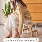 Foot Stool, Bamboo Small Sofa Foot Rest Under Desk, Extra Seating - Image 6