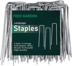 FEED GARDEN 6 Inch 25 Pack Galvanized Landscape Staples 11 Gauge Anti-Rust by FEEDGARDEN