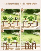Concave Plant Shelf Indoor, 3 Tiers Deformable Oval Plant Stand, Heavy Duty - Image 3