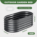 AHEONLAR 3 Pack 4×2×1.5ft Galvanized Raised Garden Beds Outdoor, Sturdy Planter - Image 3