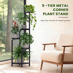 TOSKING 5 Tier Tall Plant Stand Indoor Outdoor, Heavy Duty Corner Shelf - Image 7